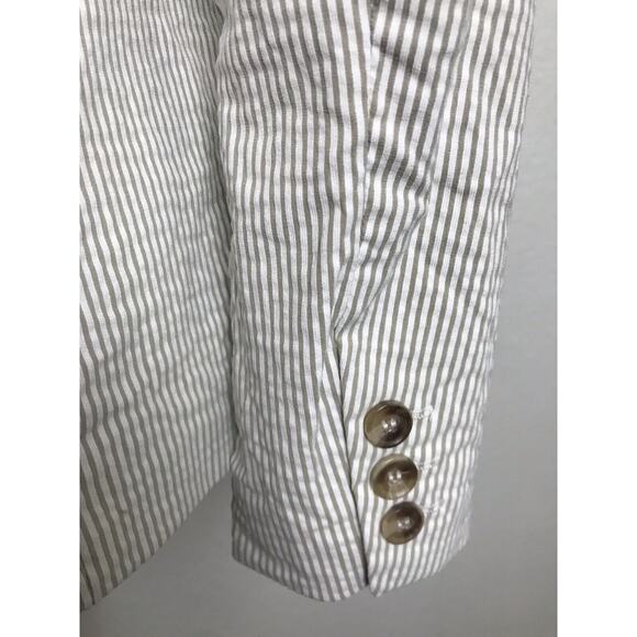 Joie Double Breast Blazer Striped Seersucker Stretch - Picture 9 of 10